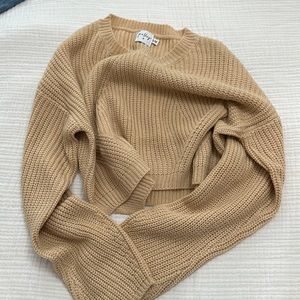 princess polly cropped sweater beige